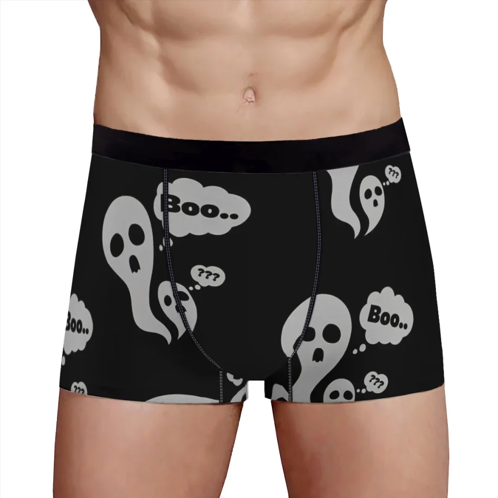 Boxer effrayant Boo mesurost de désapprobation pour hommes, culotte respirante, sous-vêtements masculins, shorts sexy, slips