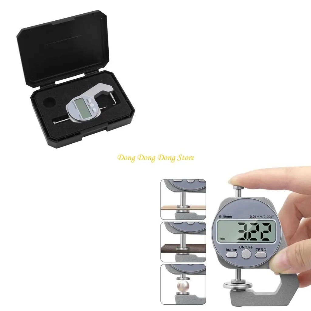 

Mini Thickness Gauge LCD Display 0-10mm Electronic Thickness Gauge Metric/Inch