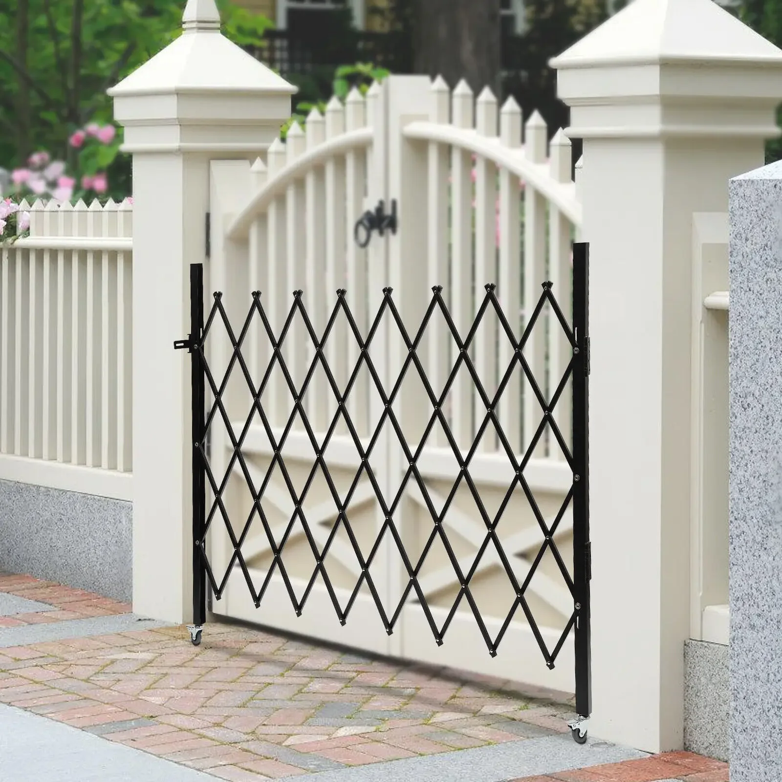 

4.27ft H x 5.45ft W Expandable Safety Gate - Double Folding Security Fence Barrier for Home