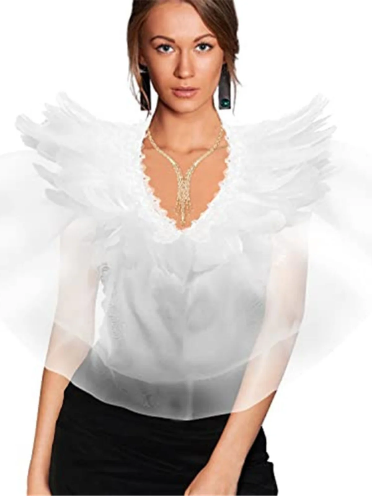Bla Feather Me awl متعدد الأغراض نادي الرقص الرائد ملابس رقص مرحلة الأداء الزي لوهوين عباءة الوطنية Sle