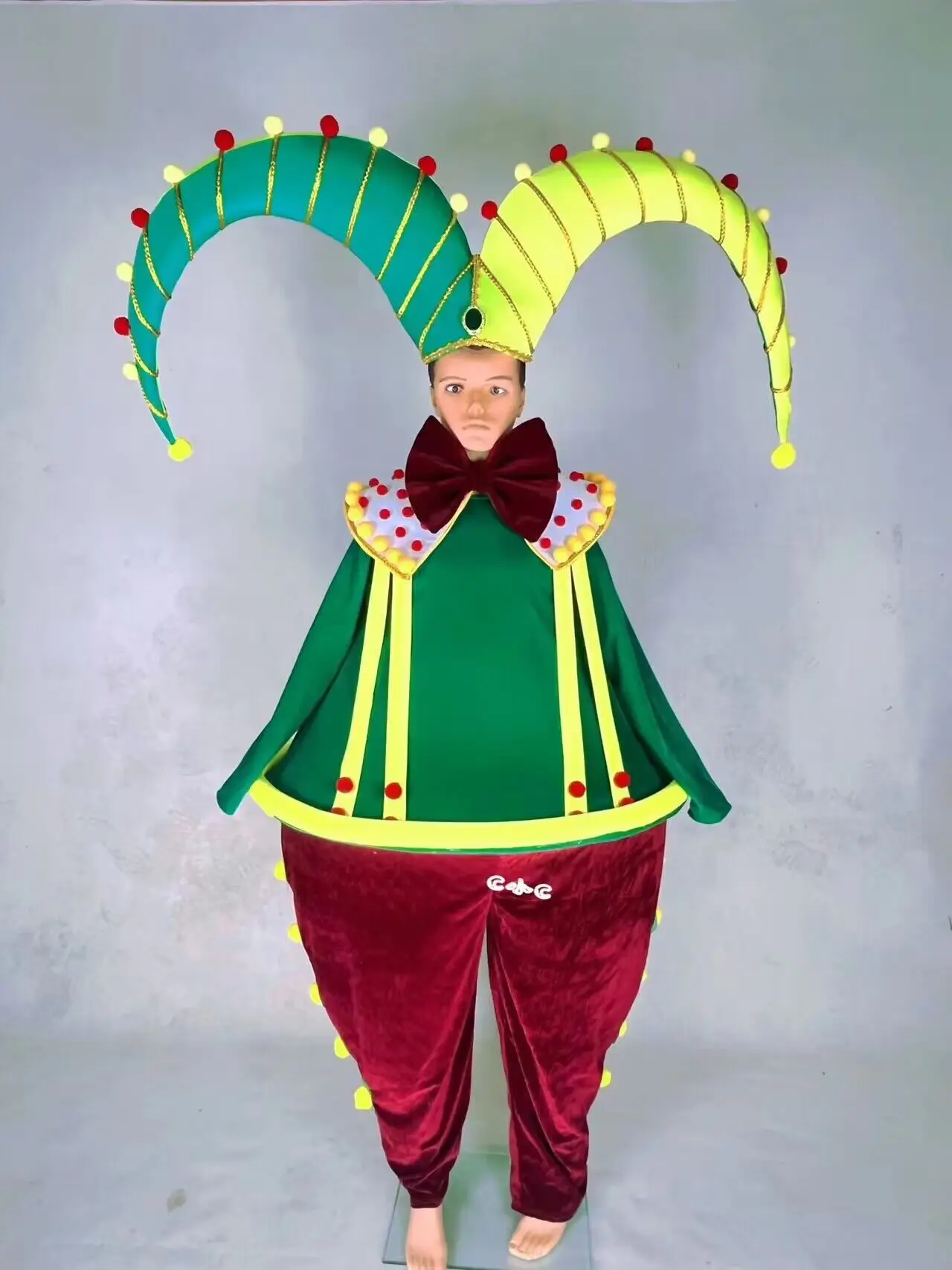 Christmas Circus Show Costume Big Belly Tummy Clown Outfit Luxury Show performance clothing