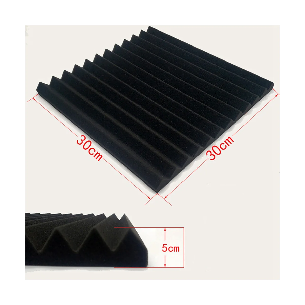 Acoustic Foam Panels 12 Pcs, Soundproof Wall Panels 30x30x5cm, High Density Sound Absorbing Panel for Walls White