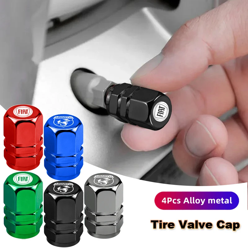 Metall Auto Rad Reifen Ventilkappen Air Stem Abdeckungen Für Fiat Abarth 500e Panda Tipo FR Argo Freemont Viaggio Bravo Punto Doblo Pulse