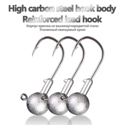 Jig Head de plomo cabeza grande para vinilo y señuelo duro