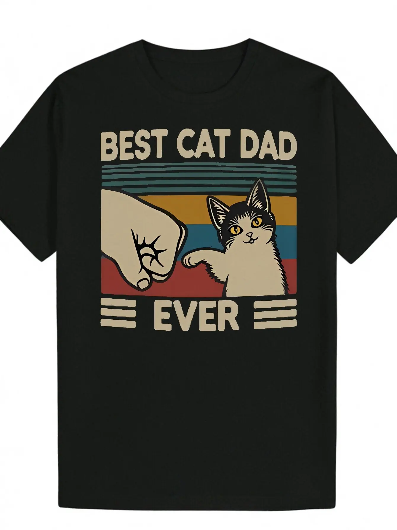 

Best Cat Dad Ever Graphic Print Summer Autumn Winter Cotton Casual Comfortable Men and Women T-shirt Short Sleeve Loose Trend