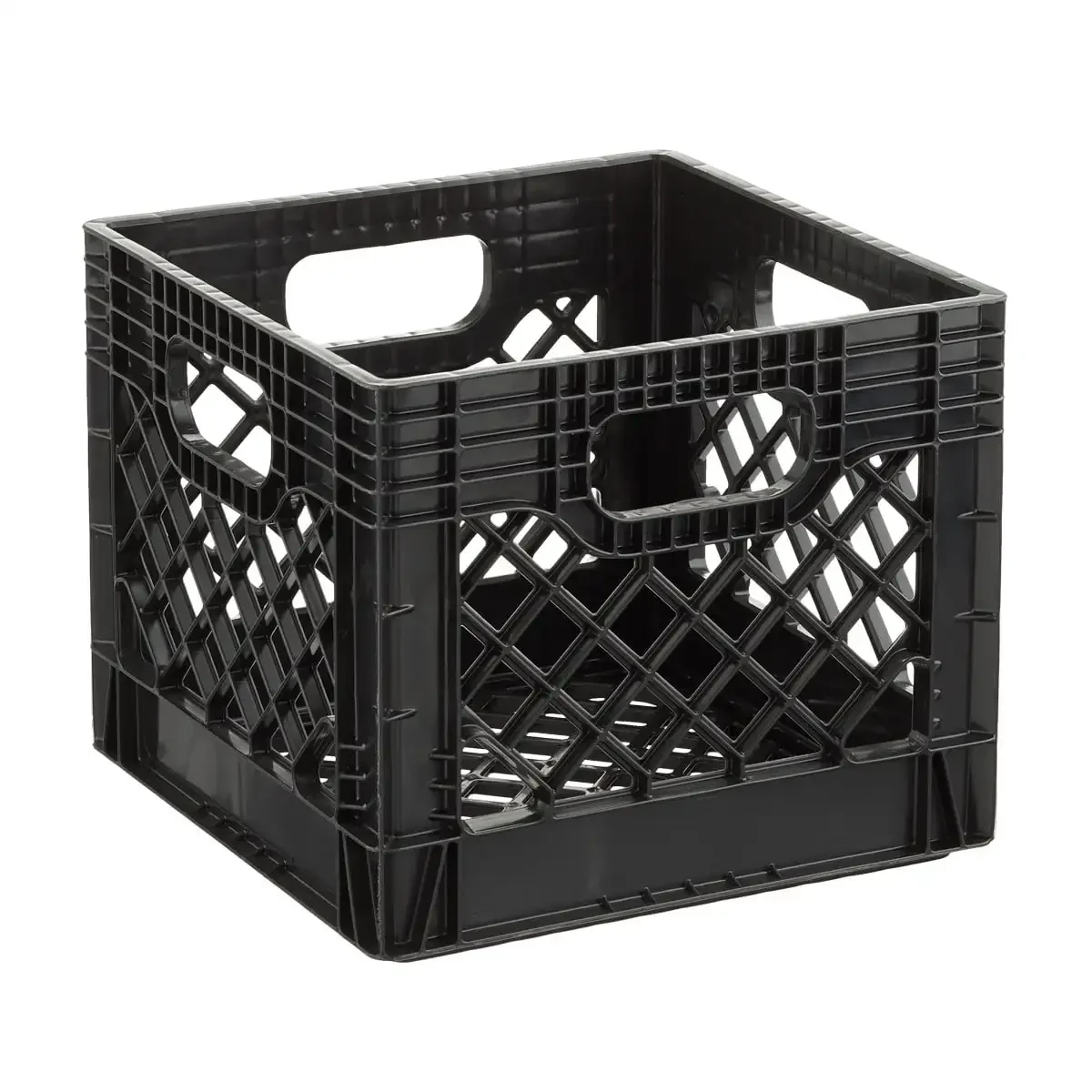 16QT Hochleistungs-Milchkiste aus Kunststoff, quadratisch, schwarz