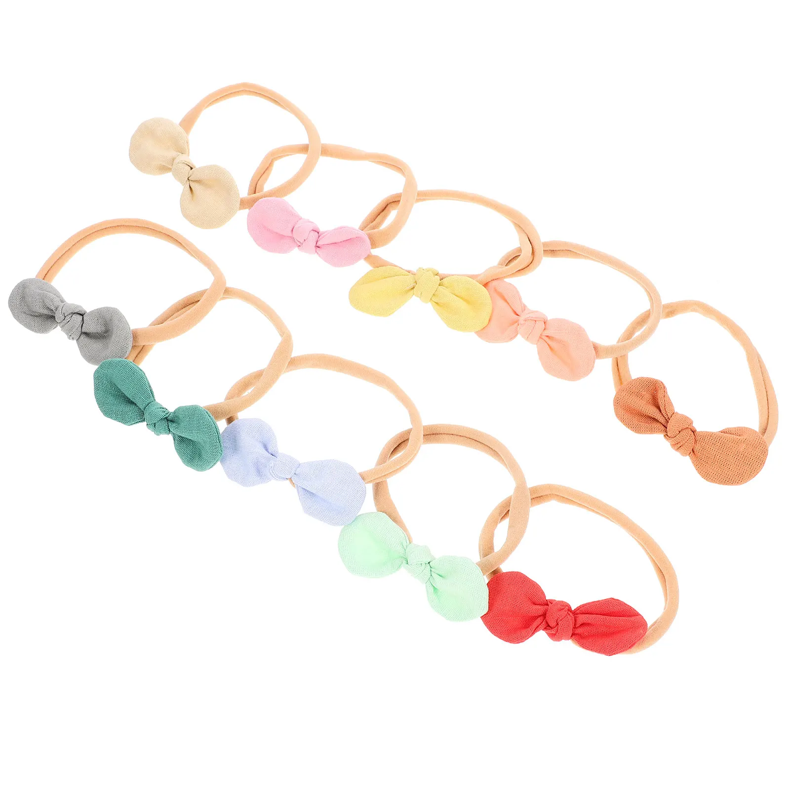 

10pcs Elastic Soft Traceless Hair Band Cute Ear Design Headband For Girls Durable Nylon Headdress Festival Wedding