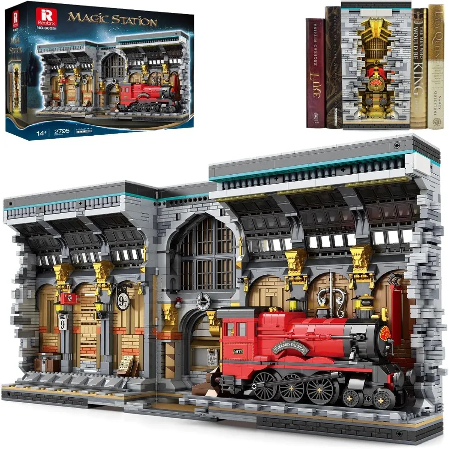 

Набор для сборки книг Magic Train Booknook с подсветкой, креативный набор для сборки книг 66031, книжная полка, домашний декор, 2795 шт., режим книжного уголока