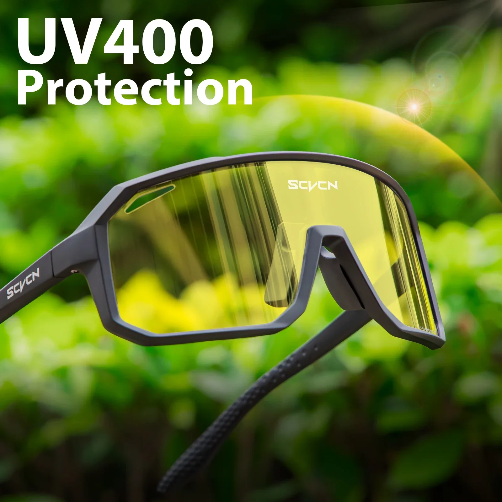 SCVCN New Polarized Fishing Sunglasses Men Cycling Classes Outdoor Sports Bicycle Sunglases UV400 Women MTB Bike Cycling Classes