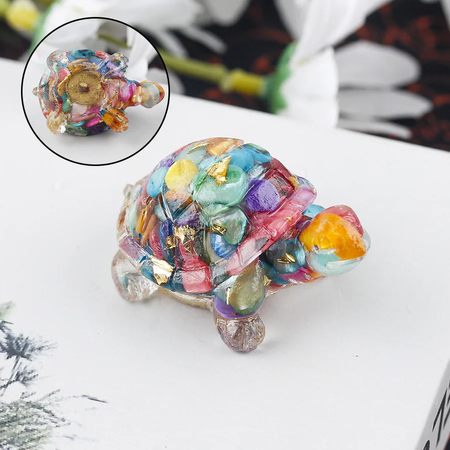 Turtle Ornament Crystal Crushed Natural Stone Reiki Stone Home Office Decor Mineral Stone Crafts Room Aquarium Car Decor