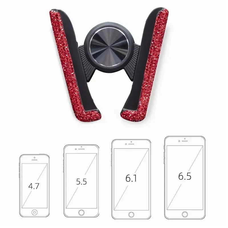 Car Phone Holder Diamond Crystal Car Air Vent Mount Clip Mobile Phone Holder Stand in Auto Bracket Interior Accessories Women