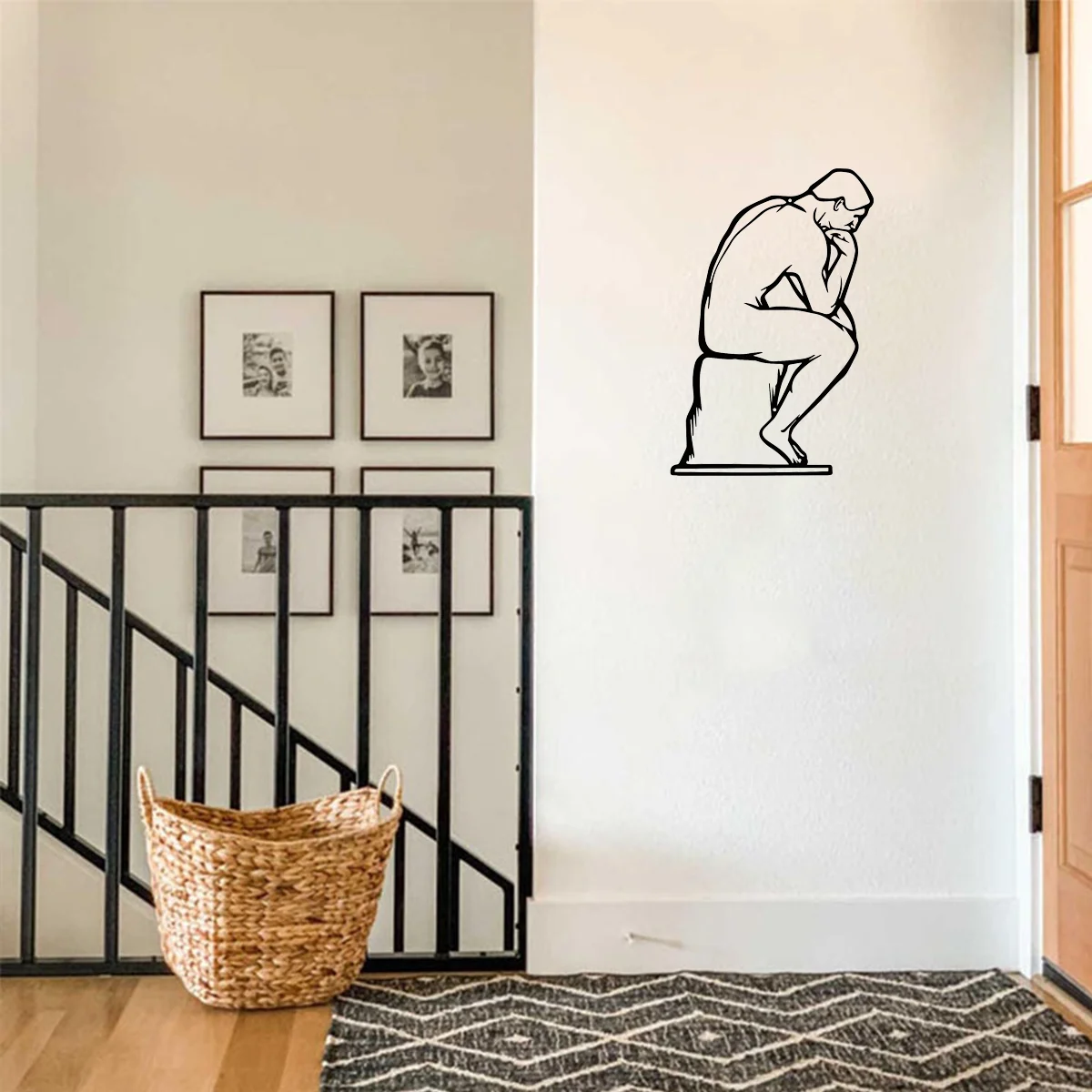 

Thinker Metal Wall Art Decor, Modern Minimalist Metal Line Wall Hanging Decoration, Bedroom, Living Room, Office Wall Decoration