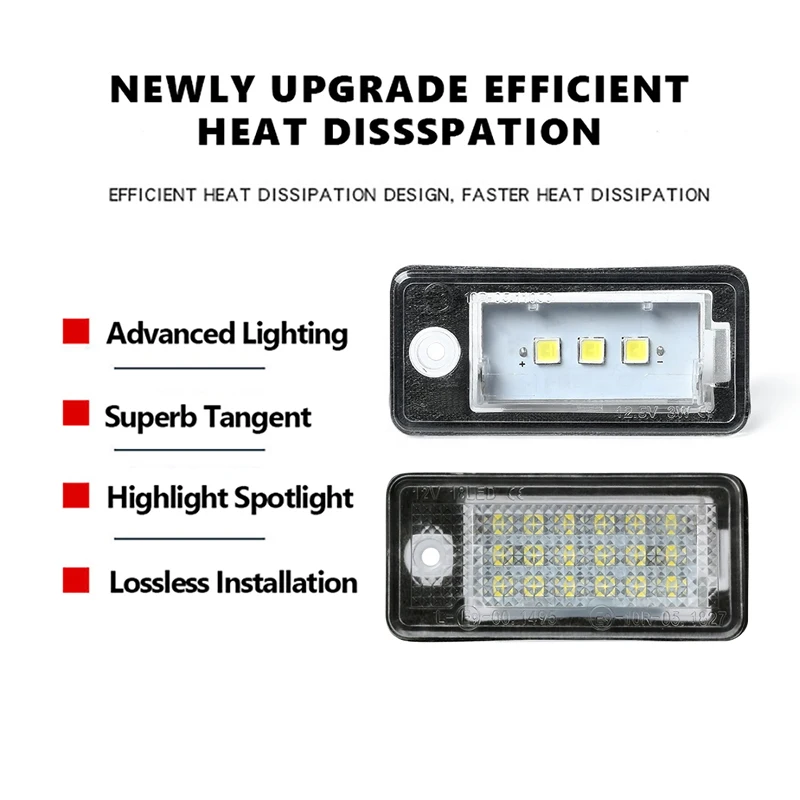 2 قطعة لأودي Q7 2005-2015 LED رقم لوحة ترخيص ضوء مصابيح لأودي A3 A4 A5 A6 A8 S3 S4 RS4 S5 S6 S8 اكسسوارات السيارات