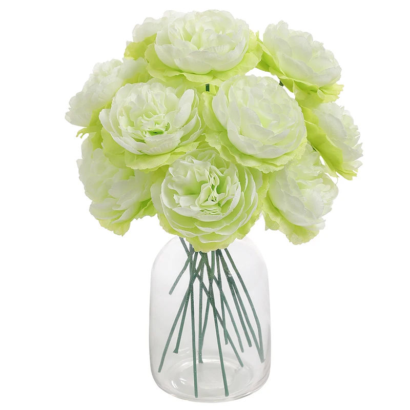 6 Stück künstliche Pfingstrosen-Blumenstrauß, 20 cm, gefälschte Blumen für Heimdekoration, Garten, Hochzeit, Dekoration, Outdoor-Vase, Blumenarrangement – Detail 12