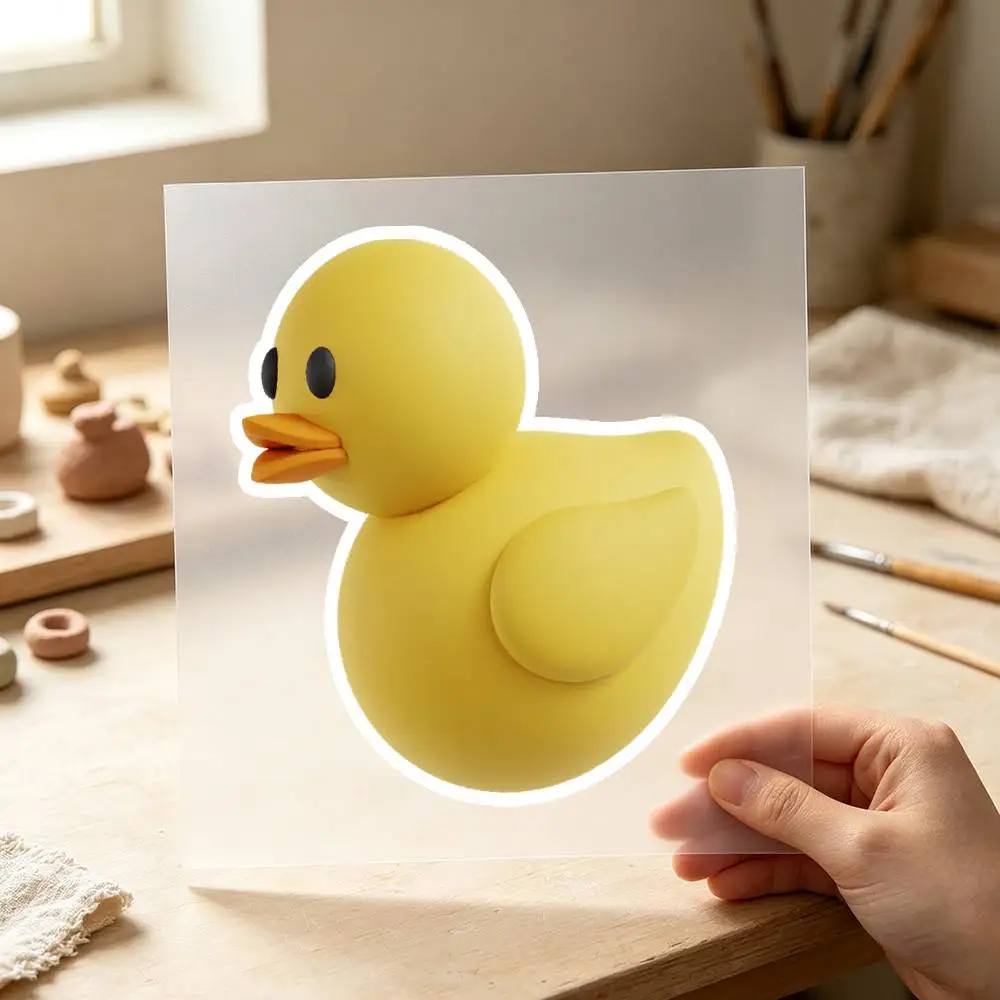 Cute Yellow Rubber Duck Waterproof Stickers For Decorating Car Windows Motorcycles And Computers.