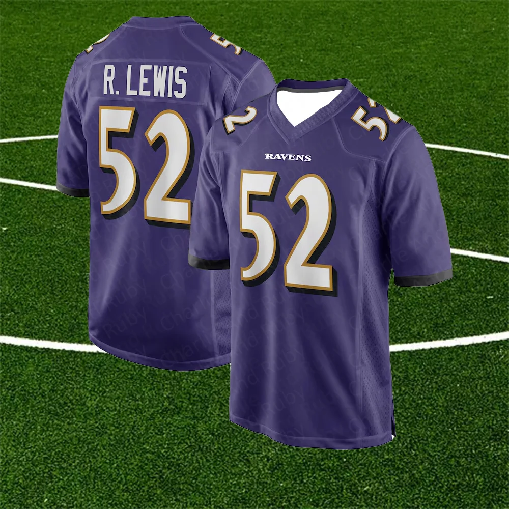 Purple Jersey No. 64/52/3 Classic Summer Short-Sleeved Outdoor Ray Lewis Tyler Linderbaum Odell Beckham Jr. Baltimore Ravens