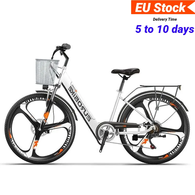 

Europe Stock 26'' Electric City Bike With Seat/Basket 2 Wheels Electric Bicycles 36V 350W Electric Bicycles Hidden Battery