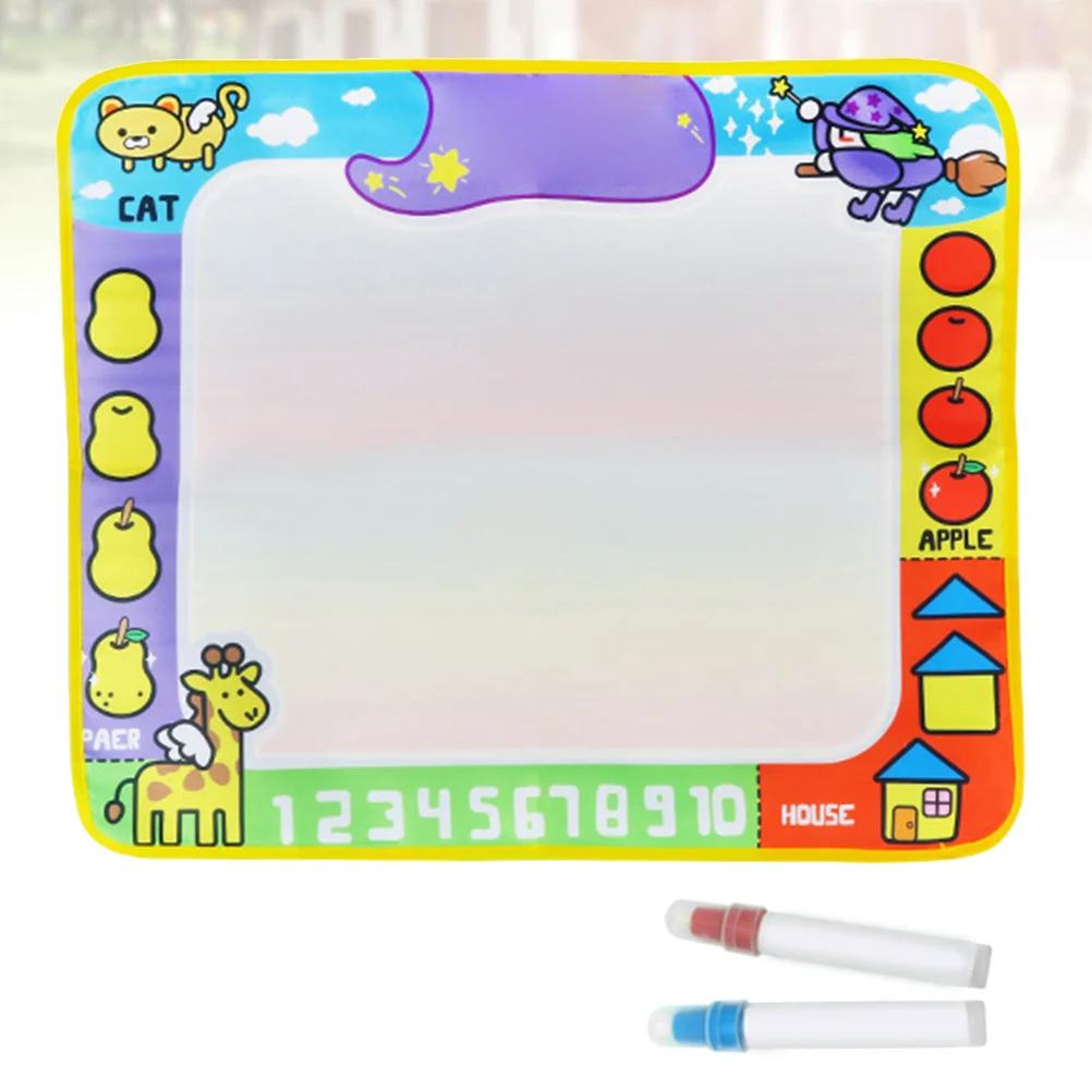 ベビーウォータードゥードルマット アクアウォータードローイングパッド 2ペン 折りたたみ式ポータブルドローイングマット 教育ギフト 子供 幼児向け