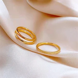 3pcs Stainless Steel Rings Sets for Women 2mm Thin Finger Ring Size 6/7/8/9/10# Bague Wedding Band Simple Jewelry Gifts