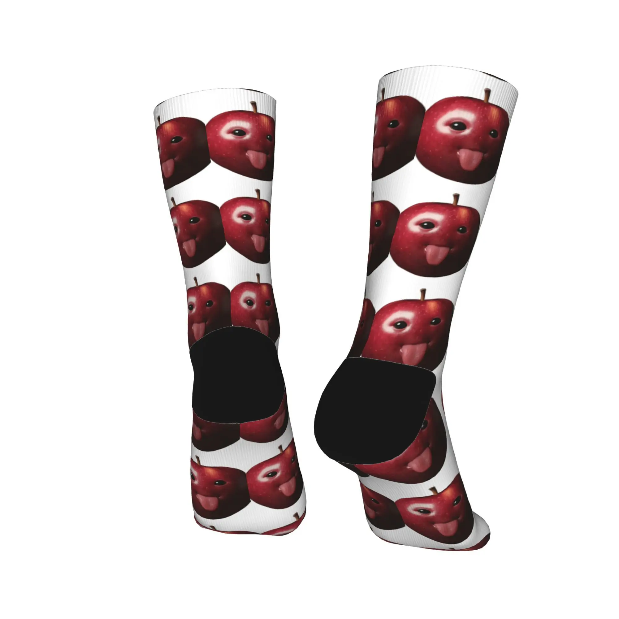 Women Men Socks Funny Silly AI Apple Gen Z Meme BrainRot Humor Tongue Out  Stockings Anti Skid Graphic Running Sports Socks