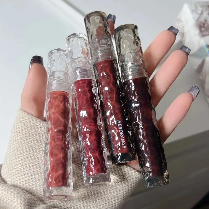 HERORANGEHR292 Glacier Rock Mirror Water Glazed Lip Glaze Moisturizes and Moisturizes, Forming a Film That Is Not Easy to Fade