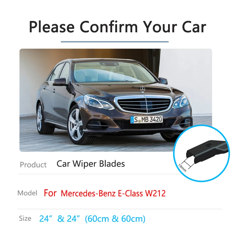 Car Front Wiper Blade For Mercedes Benz E Class W212 2014 2015 2016 E250 E300 E350 E400 E550 E63 Cleaning Windscreen Windshield