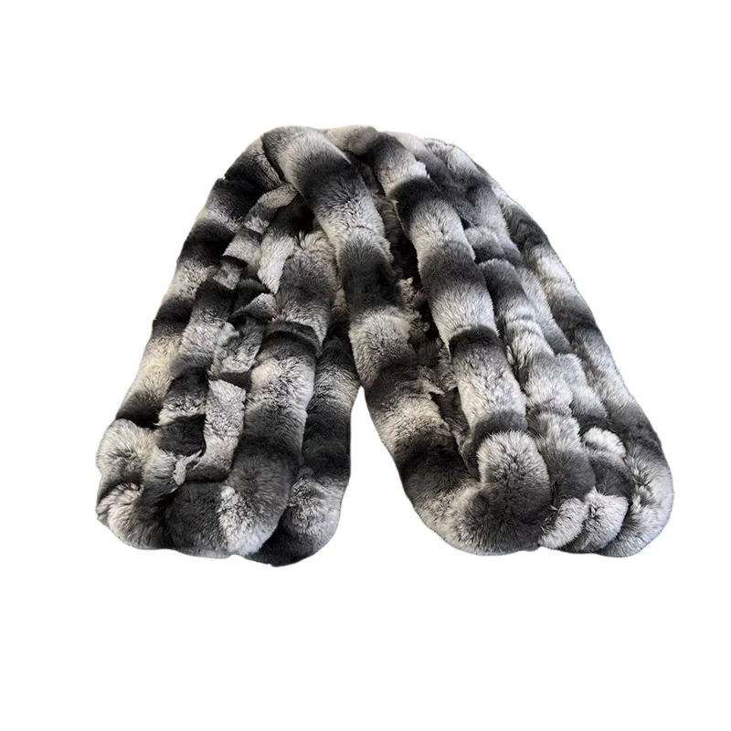 شتاء دافئ ريال ريكس الأرنب الفراء وشاح موضة سميكة رقيق عالية الجودة في الهواء الطلق السيدات طويلة حقيقية الفراء الخمار #2