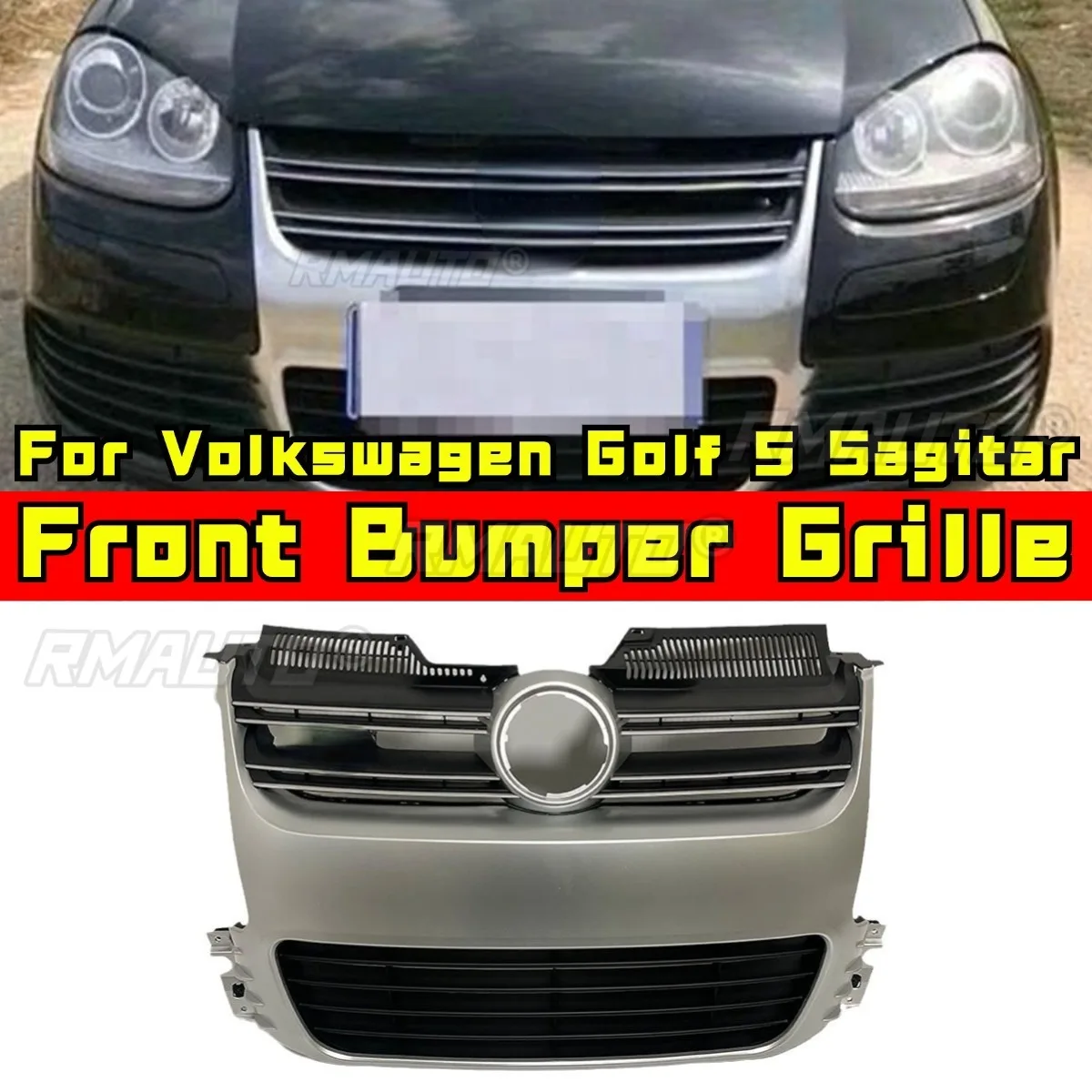 

Car Bumper Grill Decorative Strips Racing Grille Body Kit Front Bumper Grill For Volkswagen Golf 5 MK5 Sagitar Modified R32
