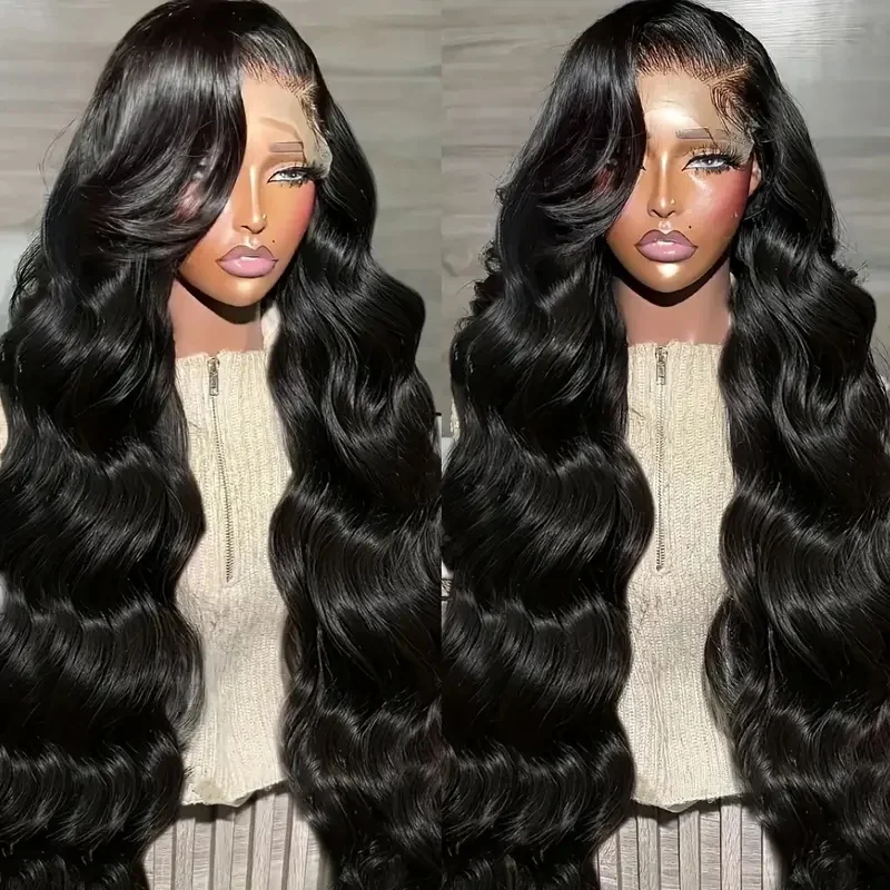 5 × 5 transparente Spitze Frontal Perücken Körper welle Echthaar Perücken vor geschnittene Spitze 1b leimlos 200 Dichte Spitze Front Echthaar Perücken