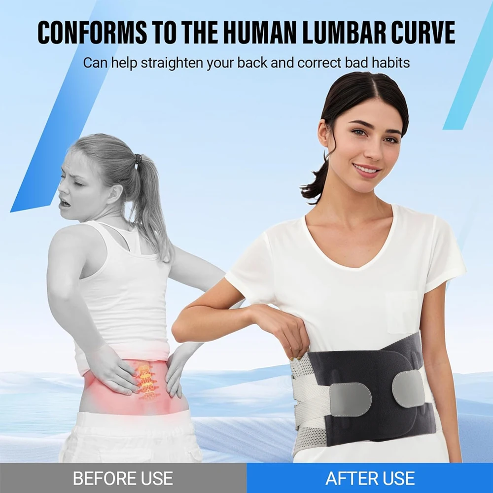 1 Pcs Back Brace for Lower Back Pain, Lumbar Support Brace Pain Relief for Women and Men, Ideal for Lower Back Pain, Sciatica