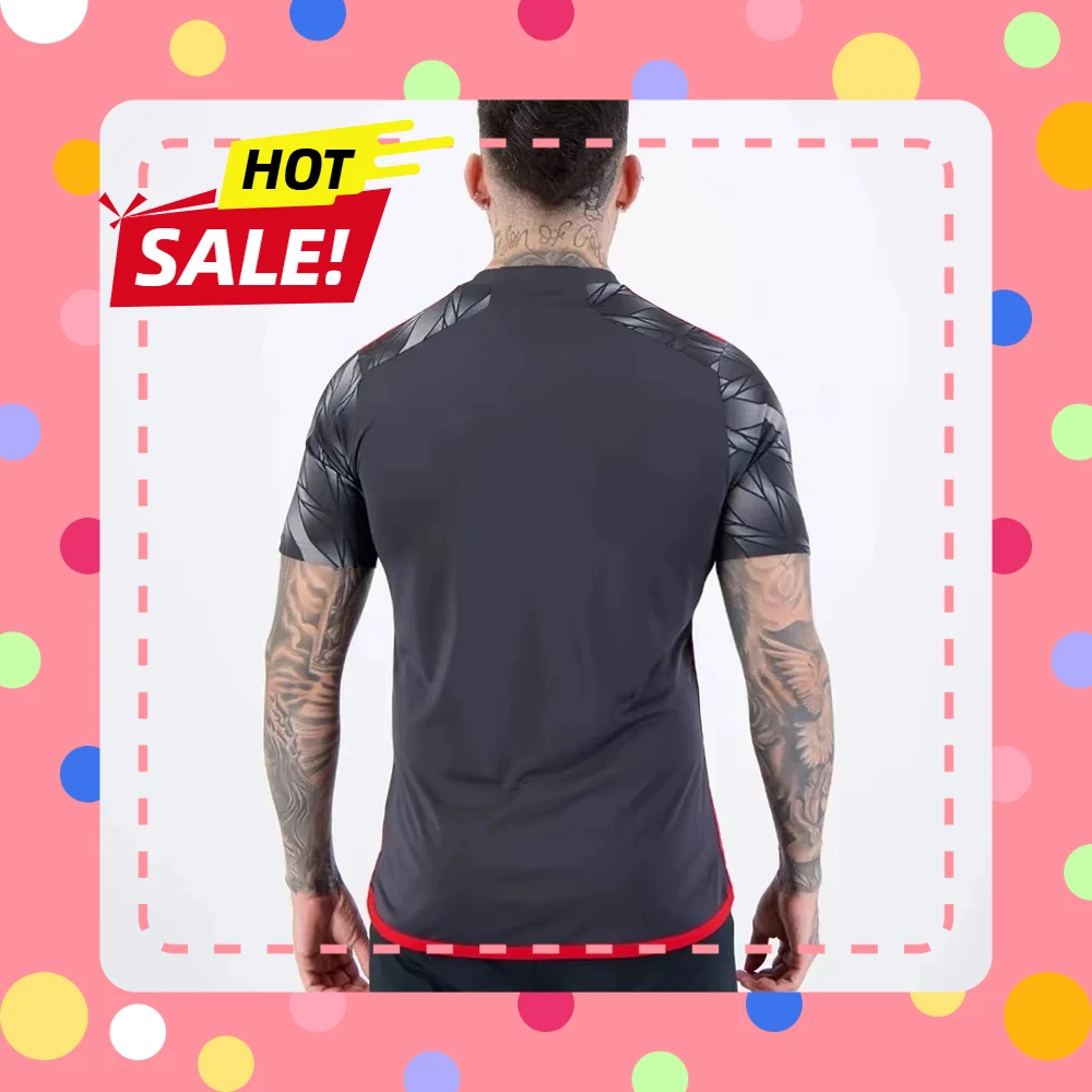Sommer Herren NRL 2025 Schwarzes, atmungsaktives Trainingsshirt! Schwarz-Rot Warpaint 3D „Unstoppable Charge“ für Unisex-Trikot