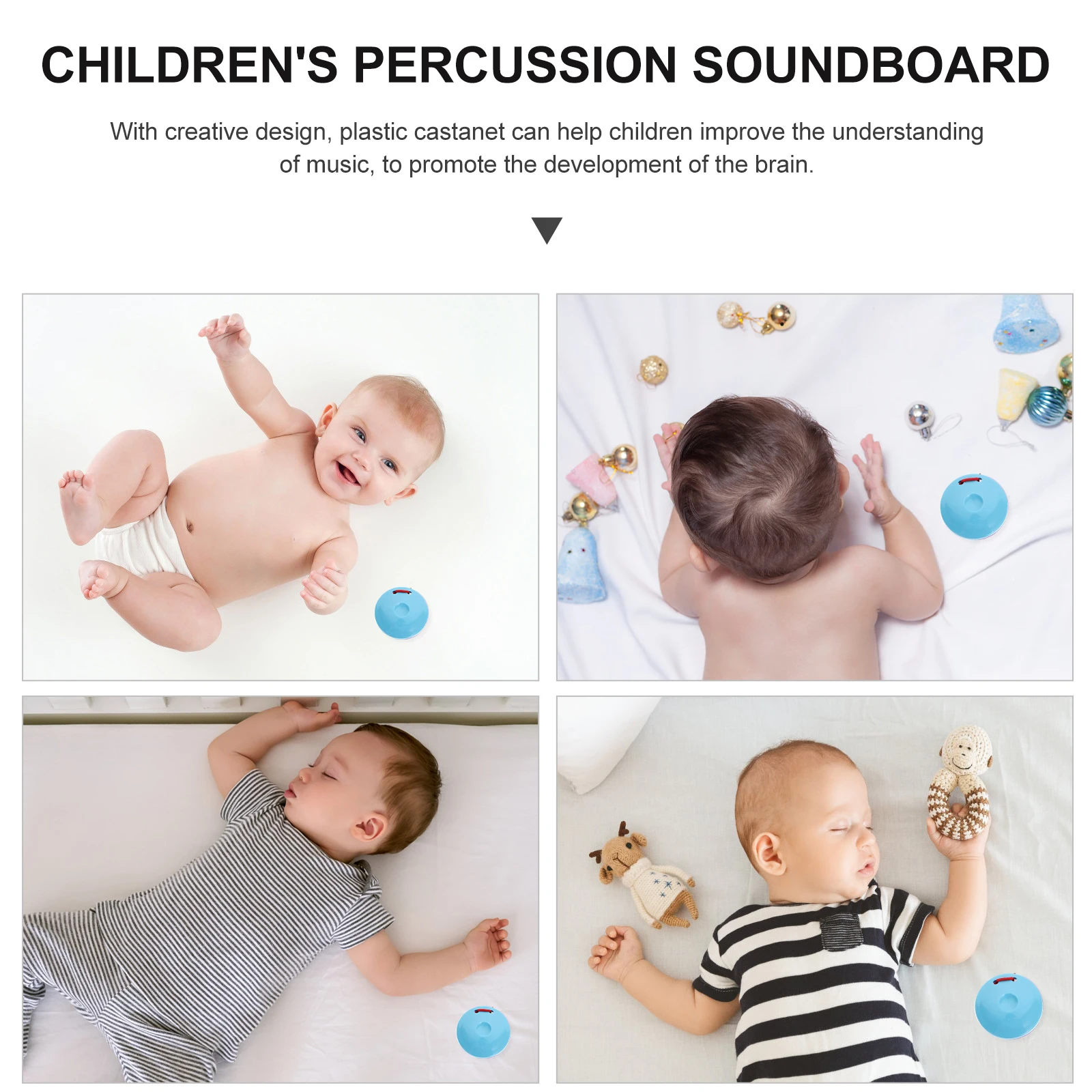 Castañuelas de plástico, instrumentos de percusión de dedo, estimulan el sentido musical, Material seguro y duradero, castañuelas de plástico, 8 Uds.