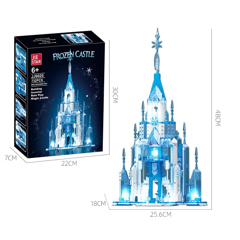 786PCs Creative Frozen Prince Magic Ice Castle Building Blocks MOC Construction Bricks Set Education Toys Gift For Girl Kids