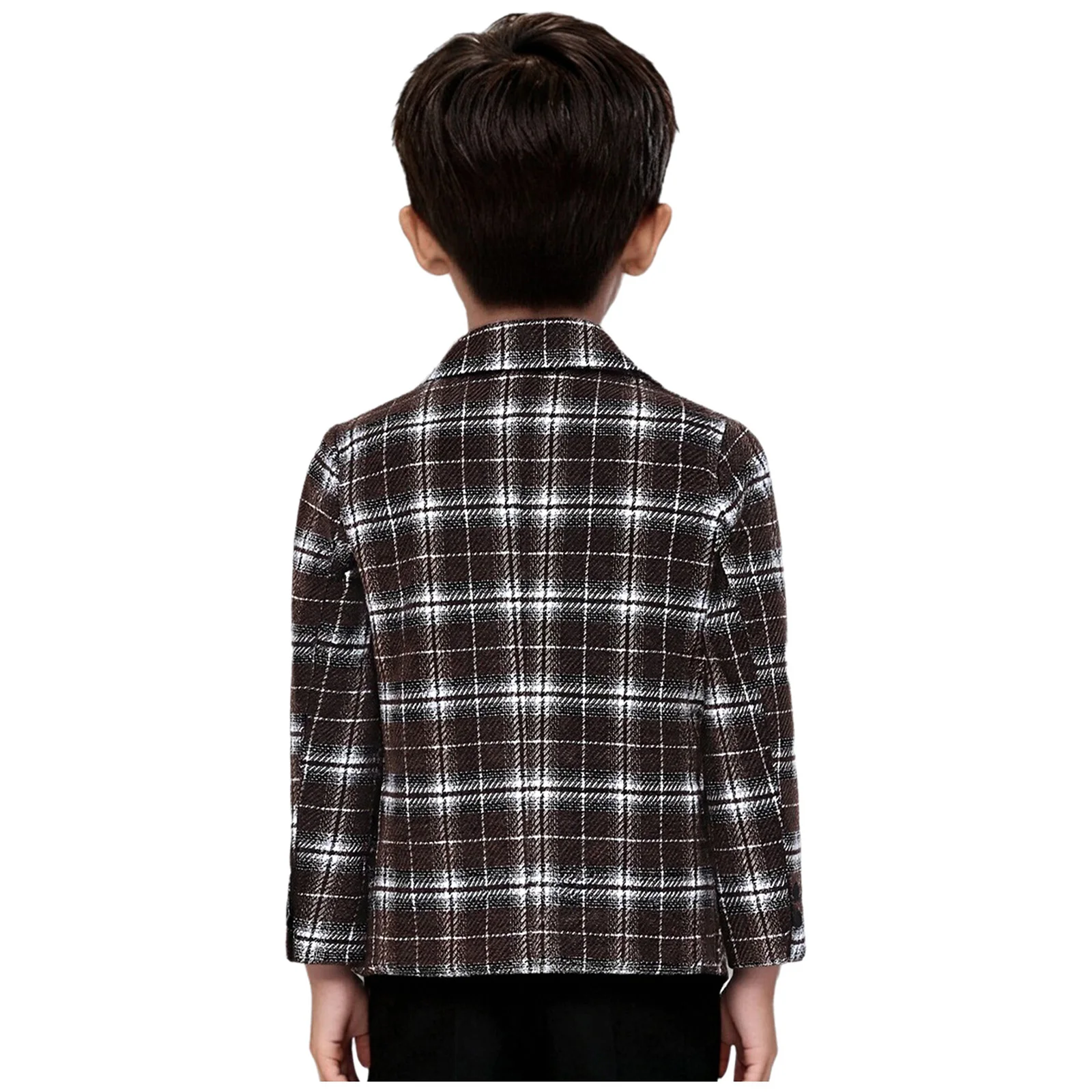 Uniformi scolastiche per bambini Cappotti Capispalla da ragazzo Ragazzi Blazer scozzese stile britannico Risvolto con risvolto Giacche doppiopetto