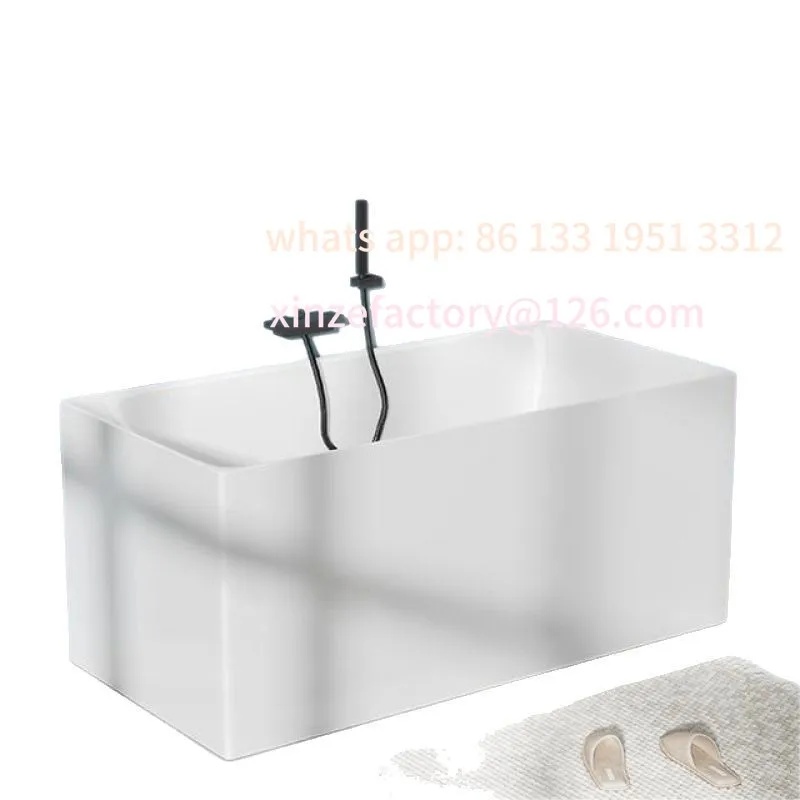 

Customizable Household Adult Bathtub Small Apartment Acrylic Seamless Integrated Thin Edge No Installation