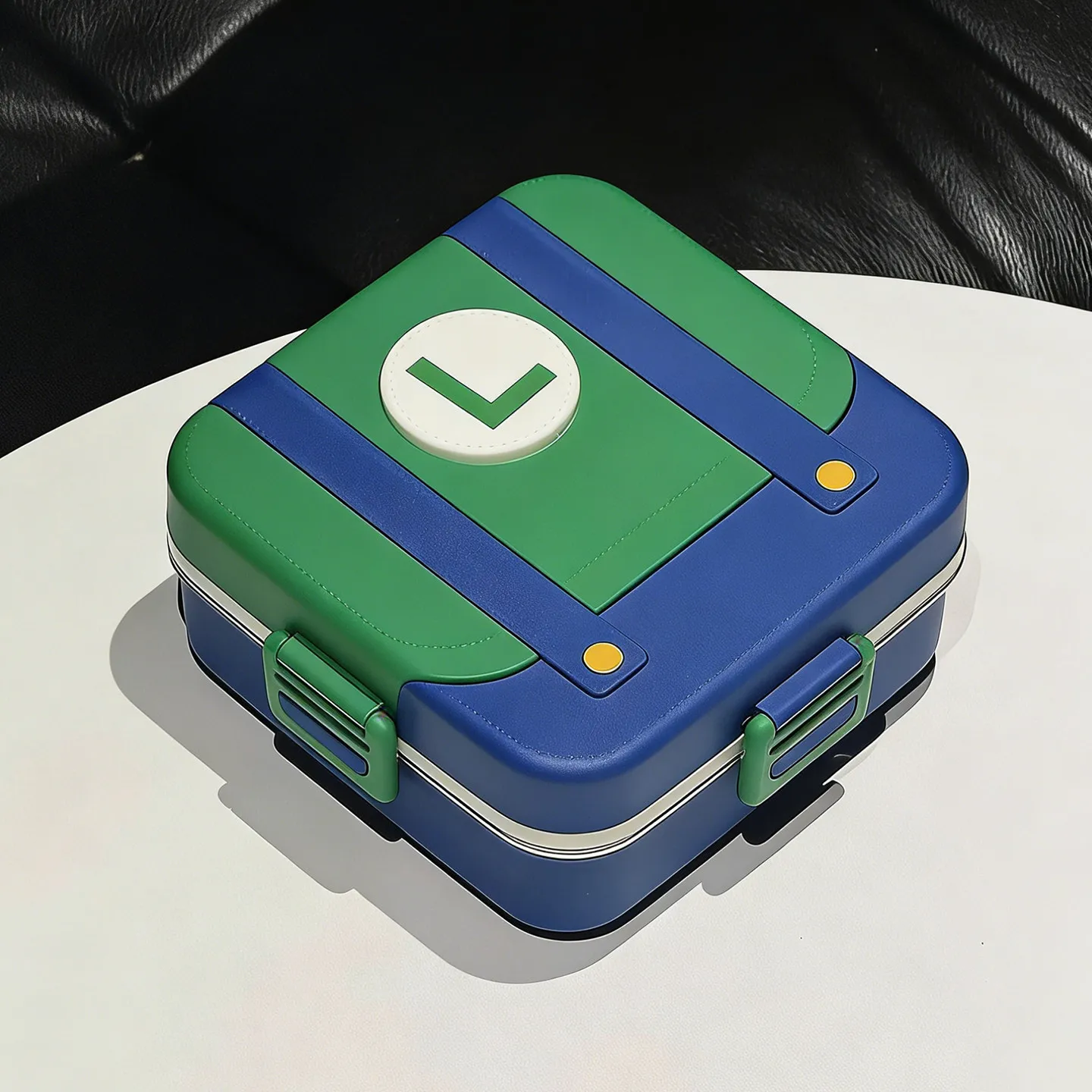 Lonchera Portátil con Diseño de Mario Bros, Lonchera Bento Dividida de Acero Inoxidable 304, Contenedor Hermético de Grado Alimenticio para el Trabajo y Viajes