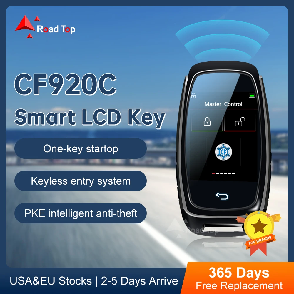 2024 New Remote Modified Universal LCD Smart Car Key APP Customized wallpaper CF920C For Audi Car Comfortable Entry Auto lock