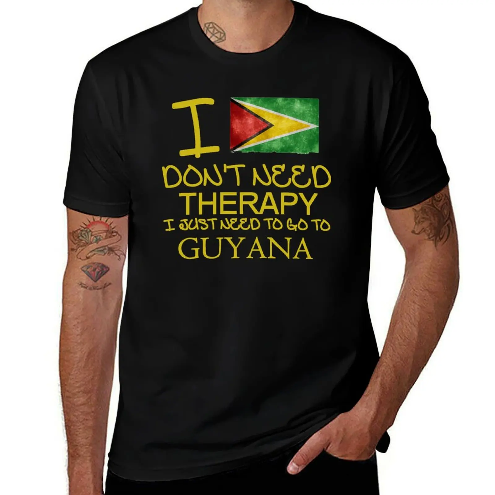 I Don't Need Therapy I Just Need To Go To Guyana T-Shirt Work Short Sleeve Cotton Top