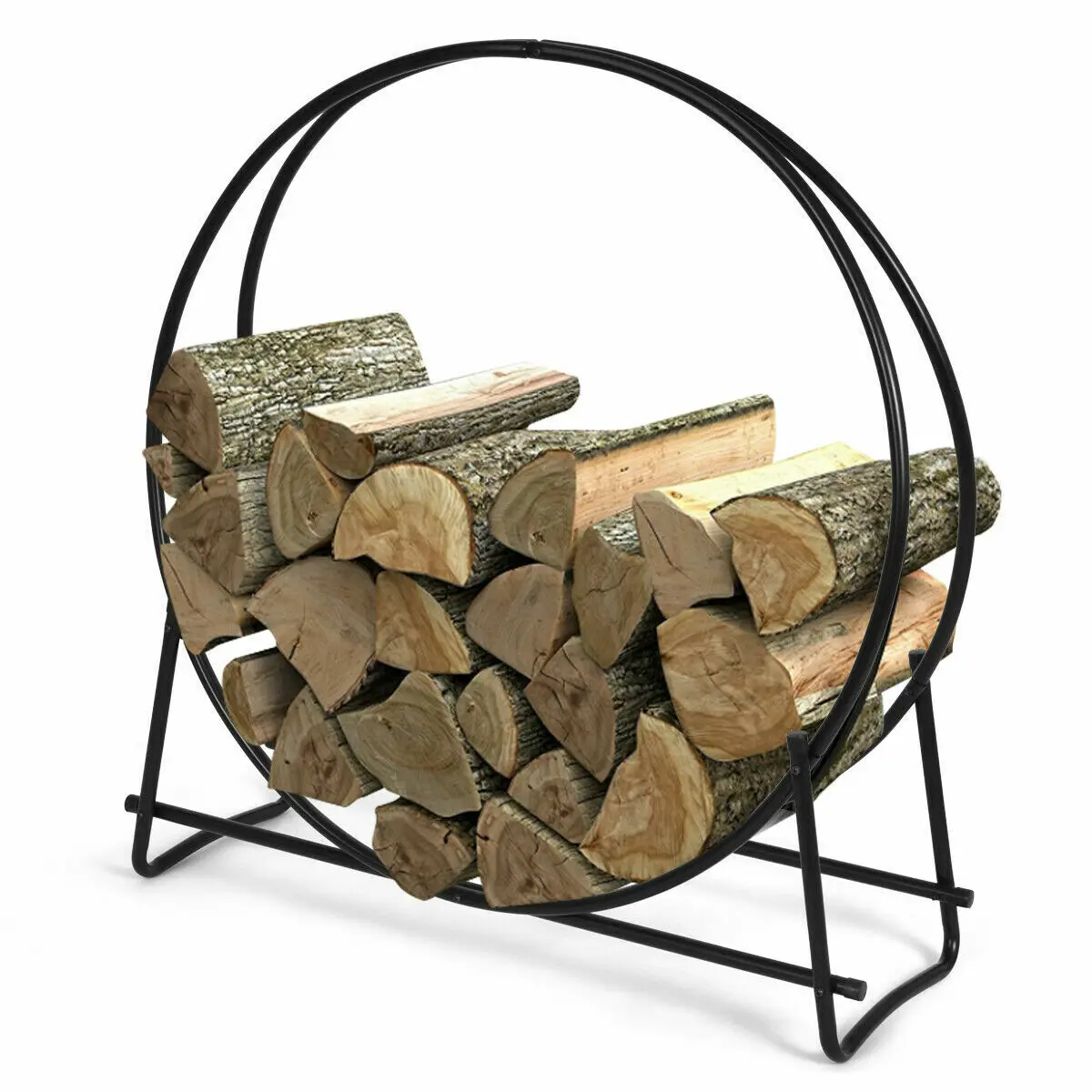 US Outdoor Fire Wood Log Rack for Fireplace Heavy Duty Firewood Pile Storage Racks for Patio Deck Metal Log Stand