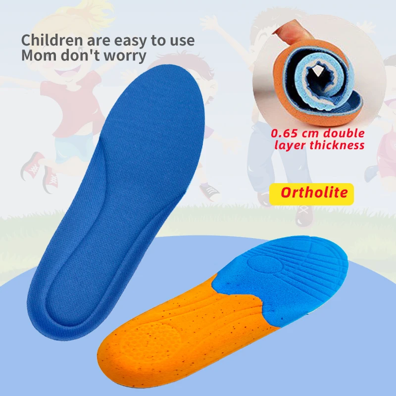 Kids Memory Foam Insoles Children Orthopedic Breathable Flat Foot Arch Support Insert Sport Shoes Running Pads Care Tool