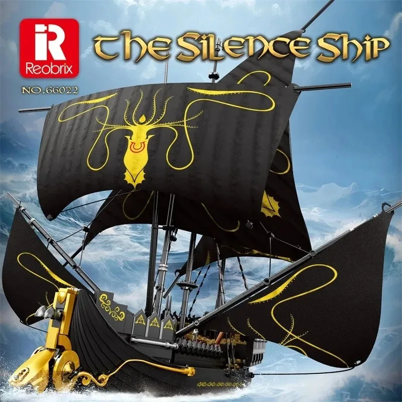 DIY Puzzle Assembly Pirate Ship Building Block Toy Building Set Silent Ship Creative Model Building Block Toy Decoration