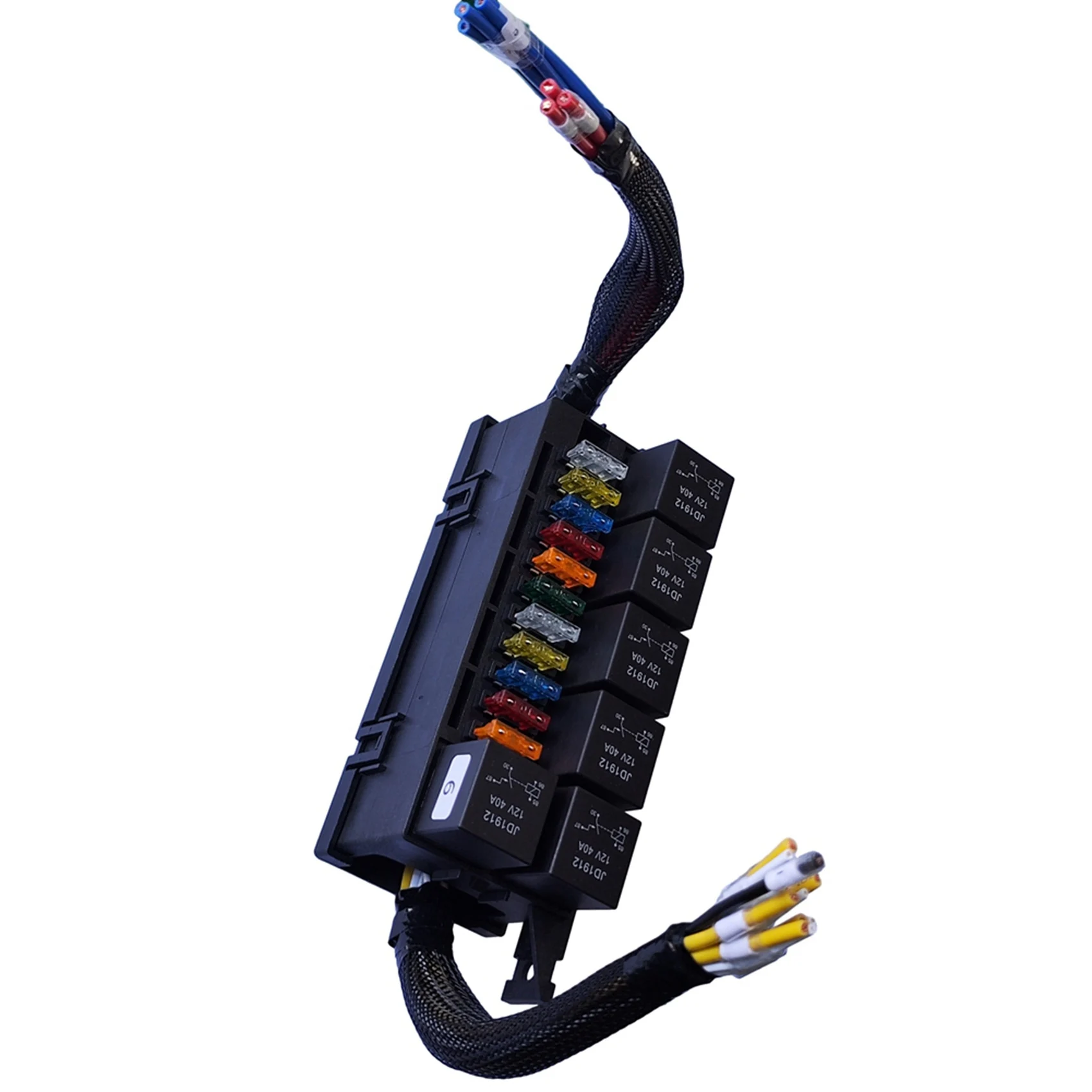 

2X Fuse Relay Box Pre-Wired Fuse And Relay Box With 6 Relays And 11 Way ATC/ATO Relay Fuse Box For Automotive, Marine-N30R
