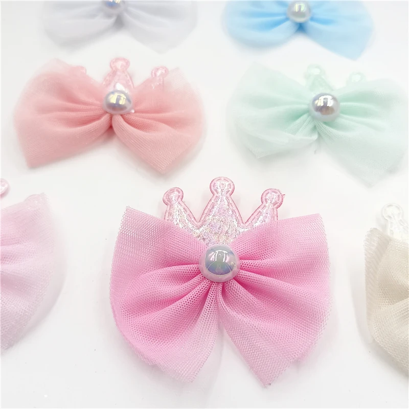 7 pz 8.5x8CM fiore Bowknot imbottito Applique per fai da te bambino Clip di capelli cappello artigianato patch Decor ornamento accessori di