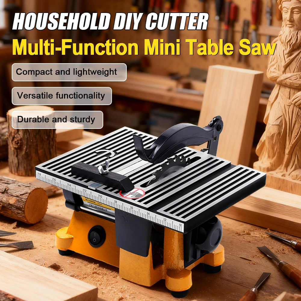 

Мини-настольная пила 60 Вт, торцовочная пила, многофункциональные настольные пилы с 3 лезвиями для точной резки металла, дерева, рамы