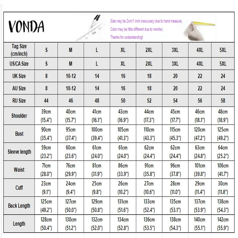 VONDA Elegant Party Dresses Women Long Sleeve Lapel Solid Midi Vestidos 2026 Autumn Spring Buttons Fashion Robe Plus Size 5XL 6
