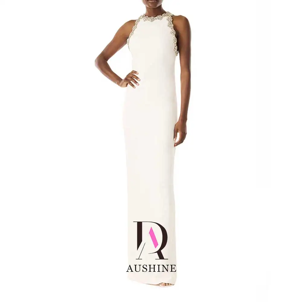 

Aushine Dress Luxury Birthday Evening Dress Floor Length Sleeveless Summer Elegant Wedding Party Gowns For Women Arab 2024Fu