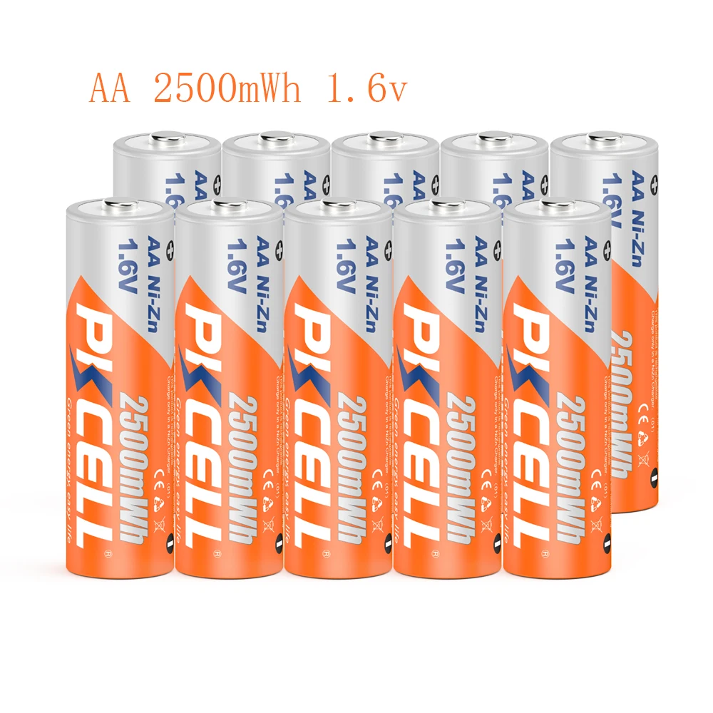 

10PC PKCELL AA 2500MWH battery 2A 1.6V NIZN Batteries AA Rechargeable Battery Baterias Bateria