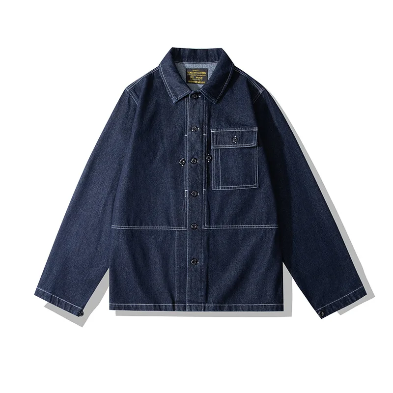 

100% Cotton Denim Vintage Moleskin Heavy Weight P44 Naval Combat P-44 Work Suit Jackets American Casual Coats Men Retro Workwear