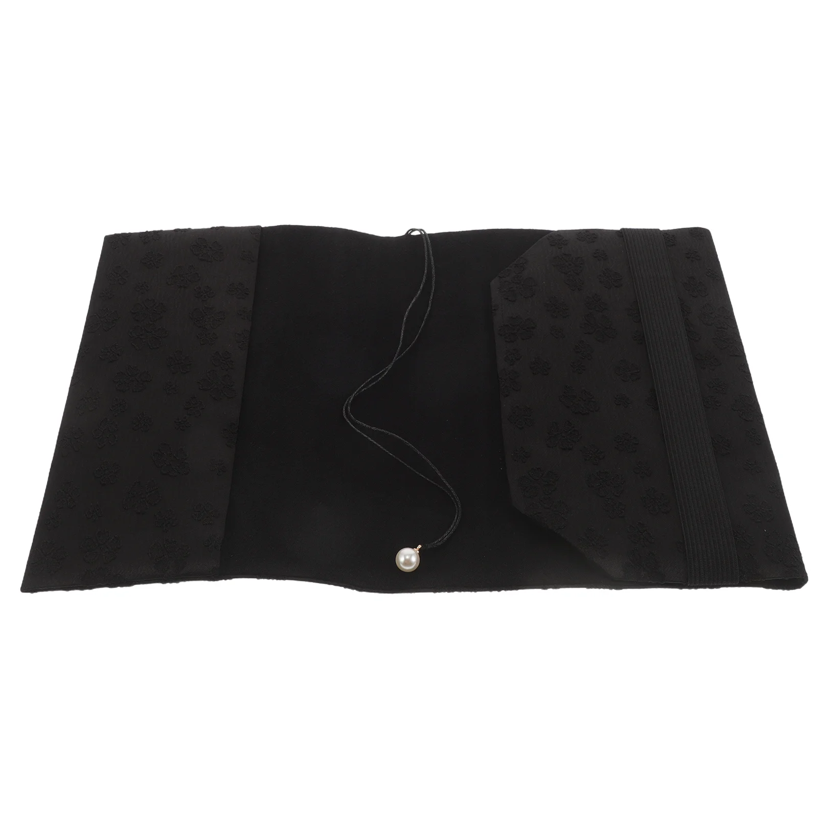 

Black A5 Fabric Book Sleeve Protective Cover Washable Cloth Notebook Case Dustproof Diary Sleeve Book Protector for Travel