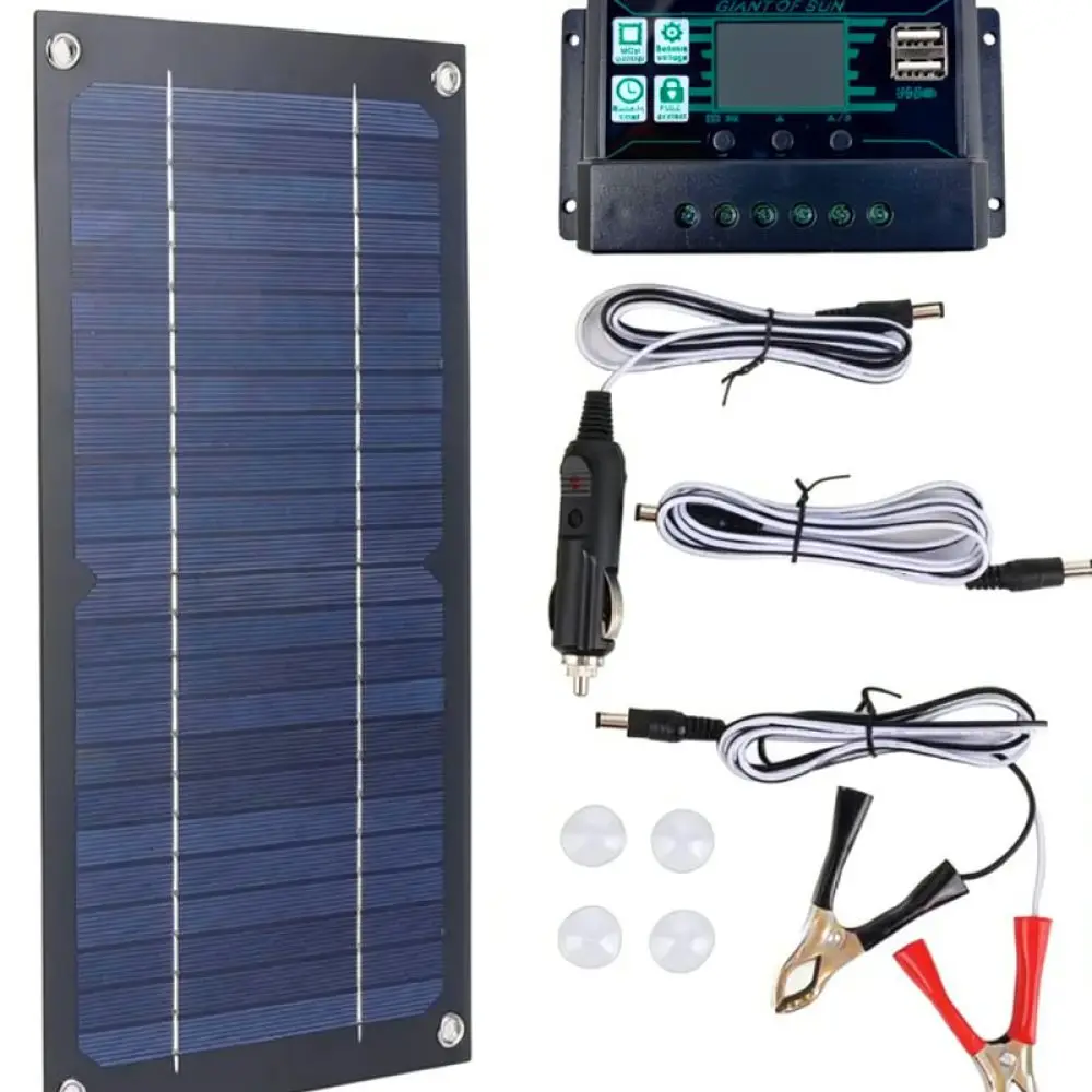 Outdoor Portable Solar Panel Kit For RV Caravan Camping Efficient Monocrystalline Power Battery Charging Tool
